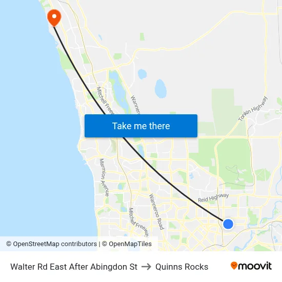 Walter Rd East After Abingdon St to Quinns Rocks map