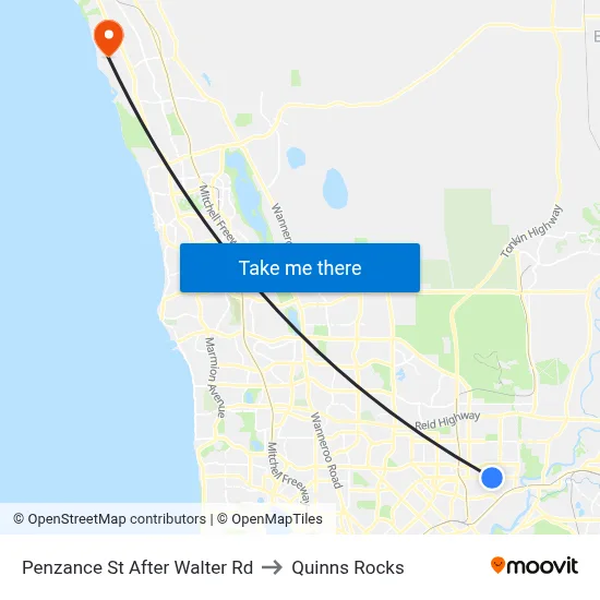 Penzance St After Walter Rd to Quinns Rocks map