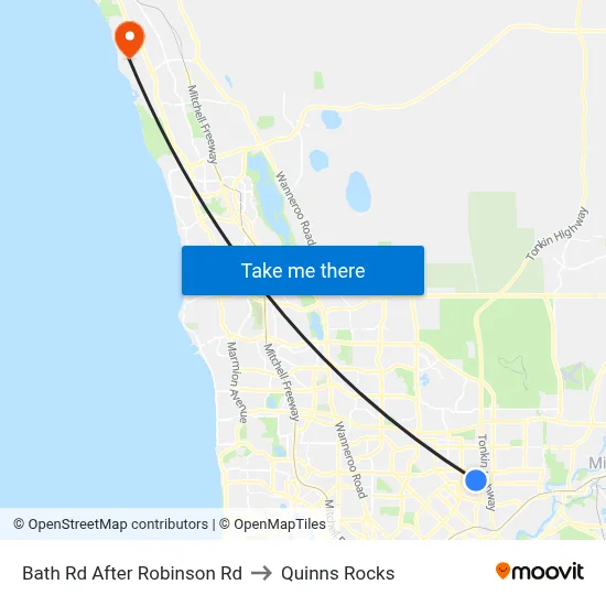 Bath Rd After Robinson Rd to Quinns Rocks map