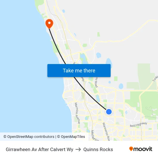Girrawheen Av After Calvert Wy to Quinns Rocks map