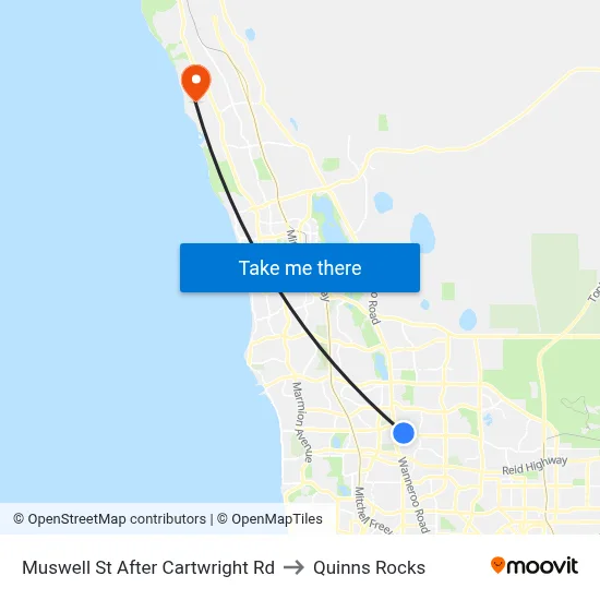 Muswell St After Cartwright Rd to Quinns Rocks map