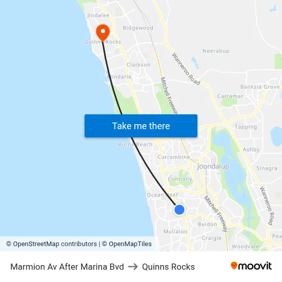Marmion Av After Marina Bvd to Quinns Rocks map