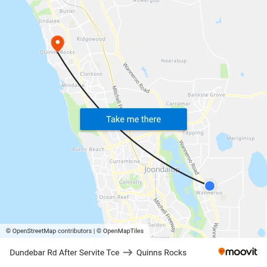 Dundebar Rd After Servite Tce to Quinns Rocks map