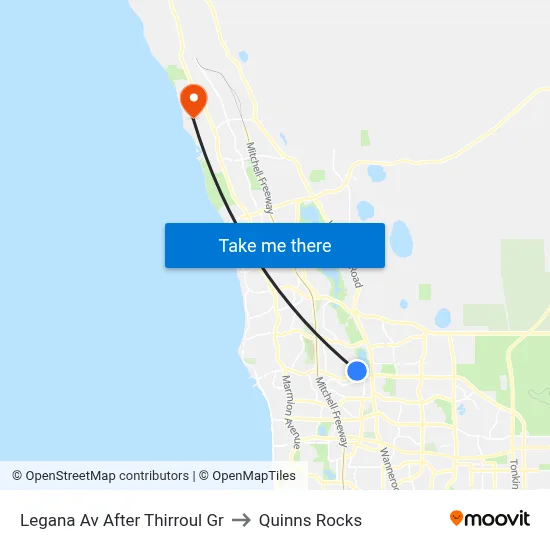 Legana Av After Thirroul Gr to Quinns Rocks map