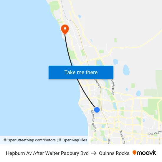 Hepburn Av After Walter Padbury Bvd to Quinns Rocks map