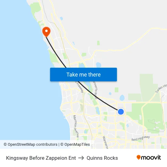 Kingsway  Before Zappeion Ent to Quinns Rocks map