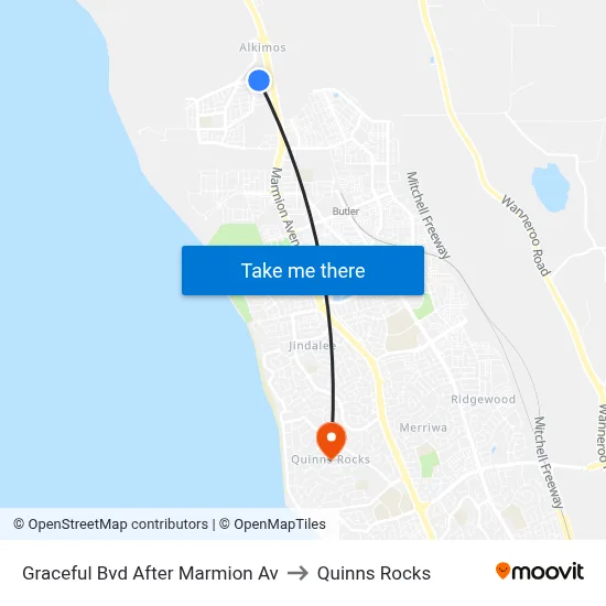 Graceful Bvd After Marmion Av to Quinns Rocks map