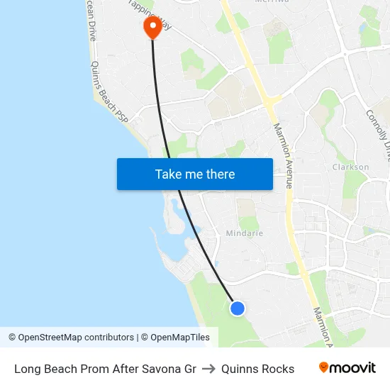 Long Beach Prom After Savona Gr to Quinns Rocks map