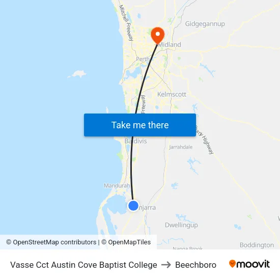 Vasse Cct Austin Cove Baptist College to Beechboro map