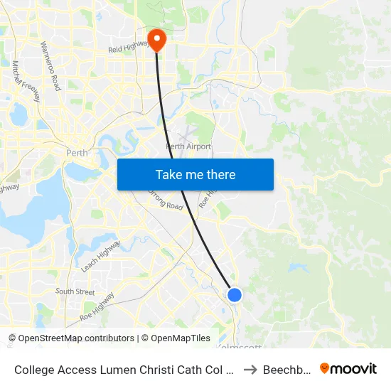 College Access Lumen Christi Cath Col Stand 4 to Beechboro map