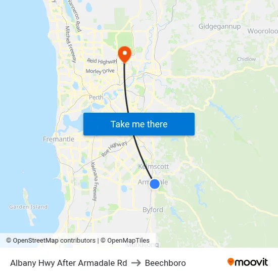 Albany Hwy After Armadale Rd to Beechboro map