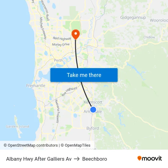 Albany Hwy After Galliers Av to Beechboro map