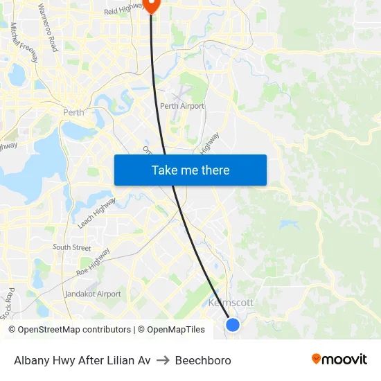 Albany Hwy After Lilian Av to Beechboro map