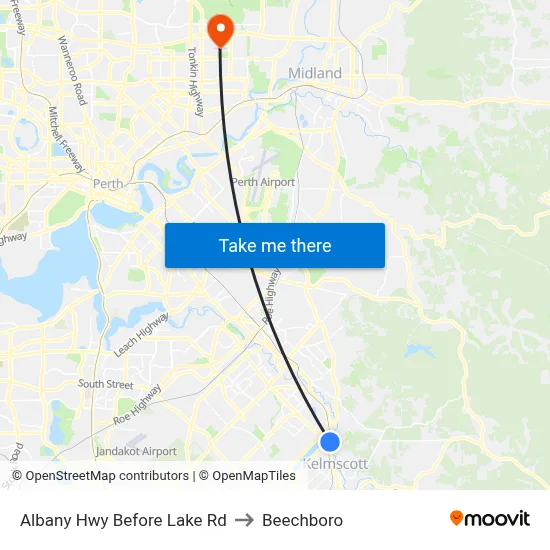 Albany Hwy Before Lake Rd to Beechboro map