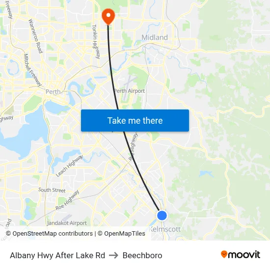 Albany Hwy After Lake Rd to Beechboro map
