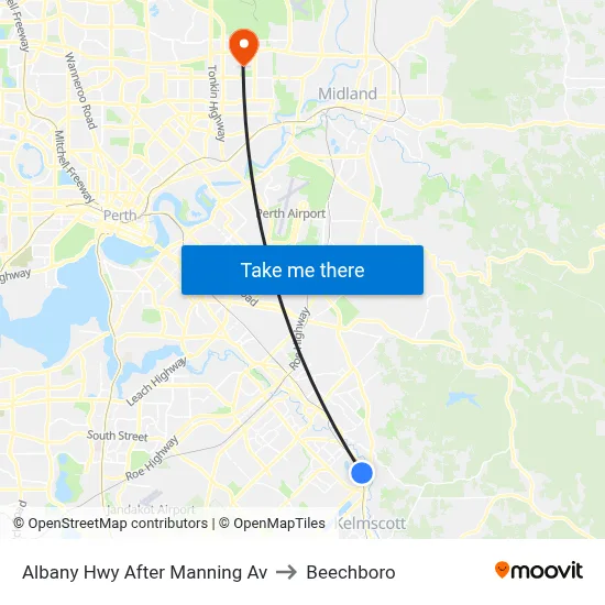 Albany Hwy After Manning Av to Beechboro map