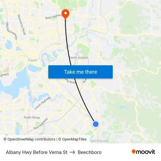 Albany Hwy Before Verna St to Beechboro map