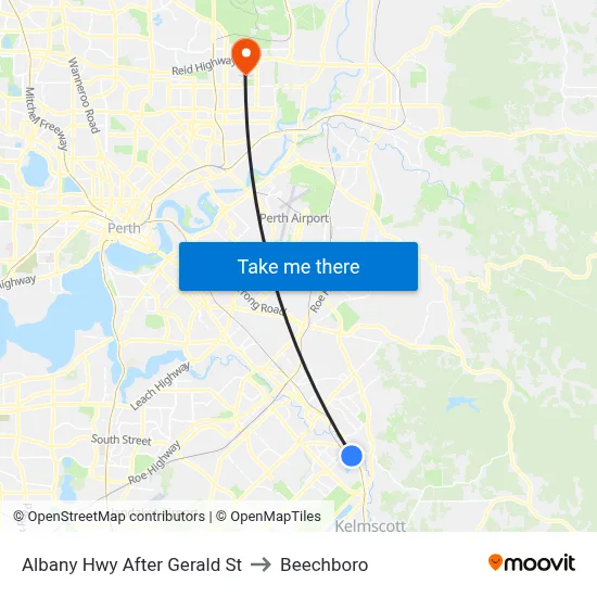 Albany Hwy After Gerald St to Beechboro map