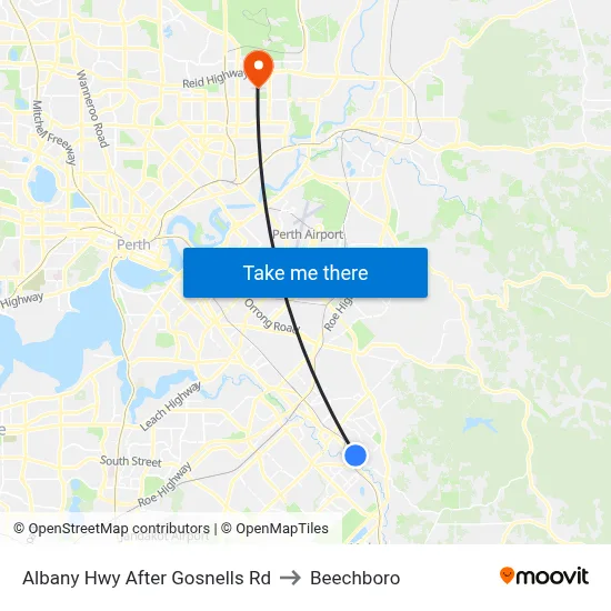 Albany Hwy After Gosnells Rd to Beechboro map
