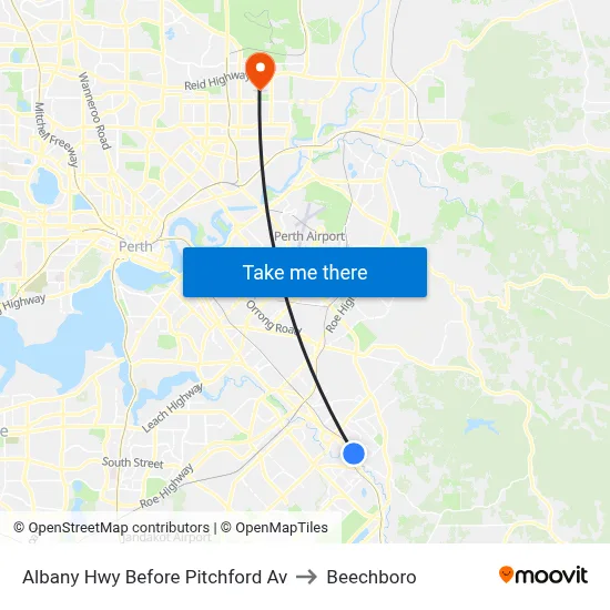 Albany Hwy Before Pitchford Av to Beechboro map