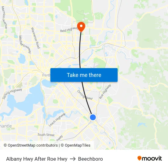 Albany Hwy After Roe Hwy to Beechboro map