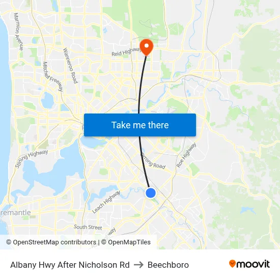Albany Hwy After Nicholson Rd to Beechboro map