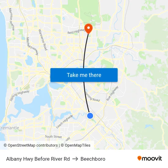 Albany Hwy Before River Rd to Beechboro map