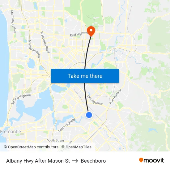 Albany Hwy After Mason St to Beechboro map