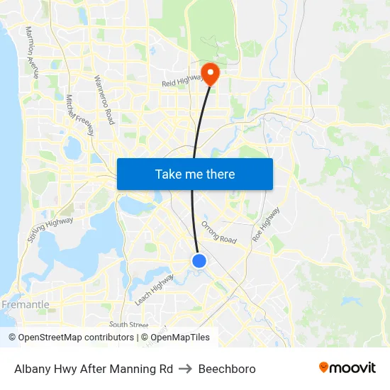 Albany Hwy After Manning Rd to Beechboro map