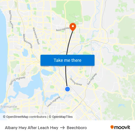 Albany Hwy After Leach Hwy to Beechboro map
