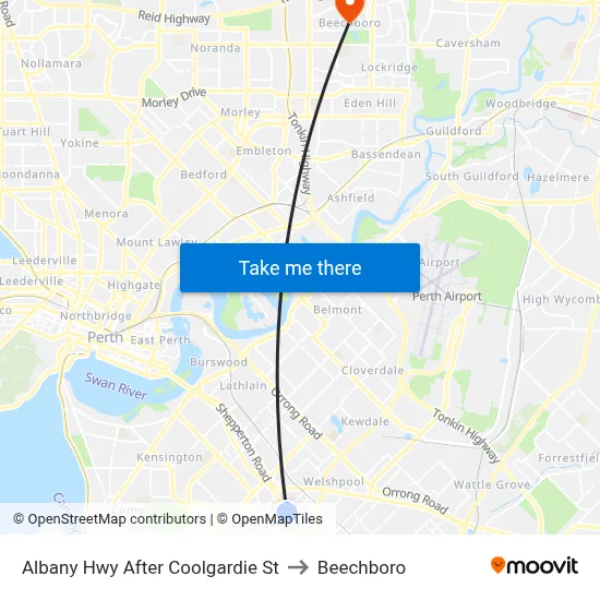 Albany Hwy After Coolgardie St to Beechboro map