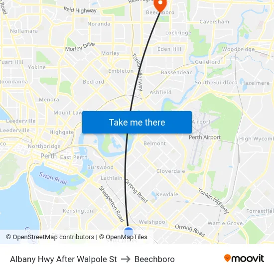 Albany Hwy After Walpole St to Beechboro map