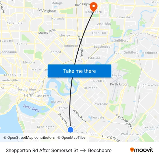 Shepperton Rd After Somerset St to Beechboro map