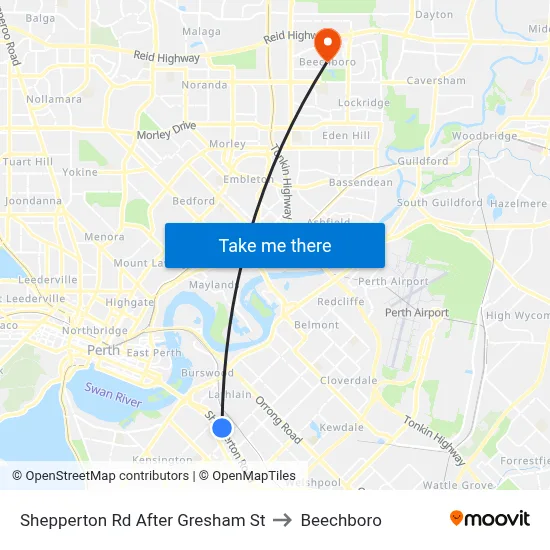 Shepperton Rd After Gresham St to Beechboro map