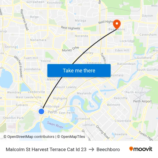 Malcolm St Harvest Terrace Cat Id 23 to Beechboro map