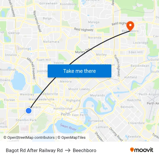 Bagot Rd After Railway Rd to Beechboro map