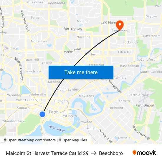 Malcolm St Harvest Terrace Cat Id 29 to Beechboro map