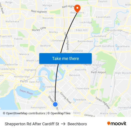 Shepperton Rd After Cardiff St to Beechboro map