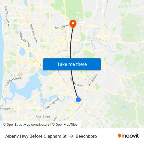 Albany Hwy Before Clapham St to Beechboro map