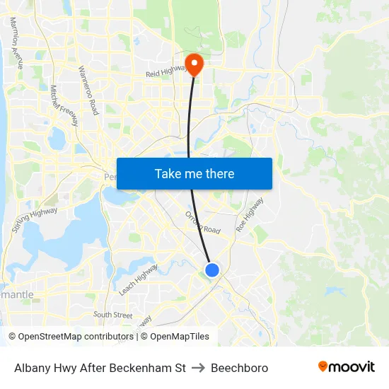 Albany Hwy After Beckenham St to Beechboro map