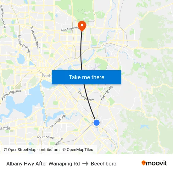 Albany Hwy After Wanaping Rd to Beechboro map