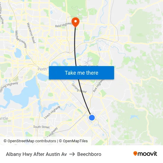 Albany Hwy After Austin Av to Beechboro map