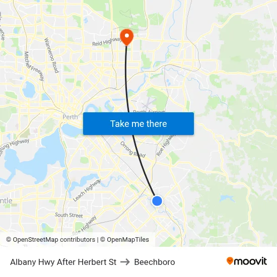 Albany Hwy After Herbert St to Beechboro map