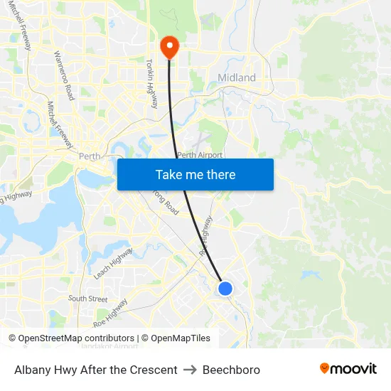 Albany Hwy After the Crescent to Beechboro map