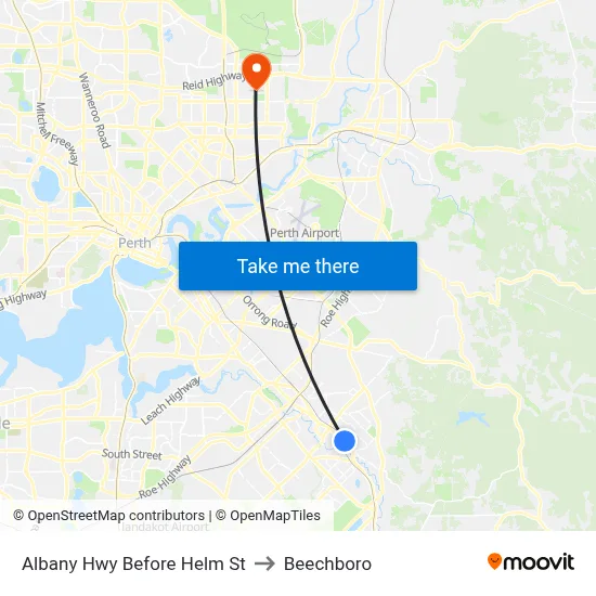 Albany Hwy Before Helm St to Beechboro map