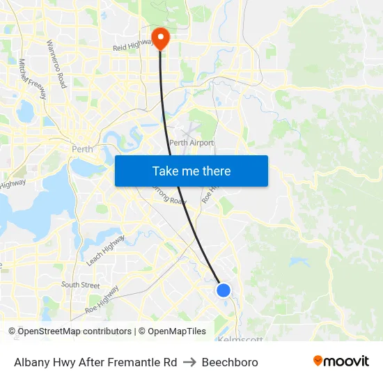 Albany Hwy After Fremantle Rd to Beechboro map