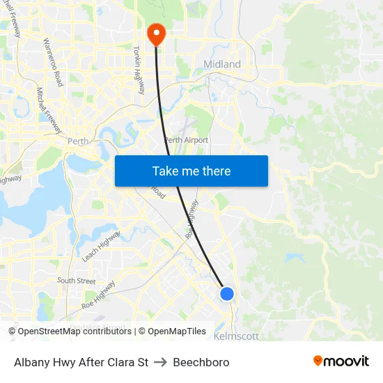 Albany Hwy After Clara St to Beechboro map