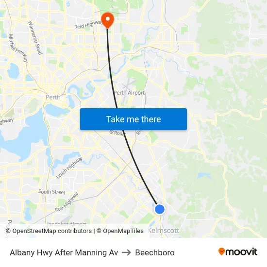 Albany Hwy After Manning Av to Beechboro map