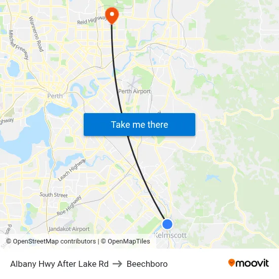 Albany Hwy After Lake Rd to Beechboro map