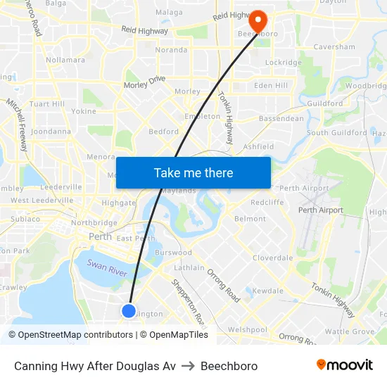 Canning Hwy After Douglas Av to Beechboro map